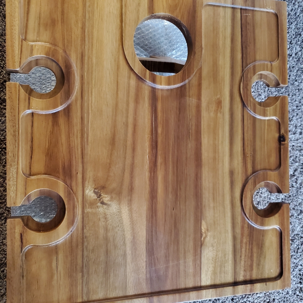 Foldable Wooden Wine Glass Holder Board